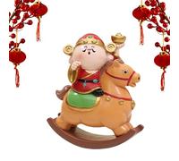 Figura decorativa de Dios de la riqueza - Decoración china de escritorio de resina | Decoración de caballo mecedora chino - para tienda, hogar, escuela, oficinas, cafeterías, librerías, sala de estar