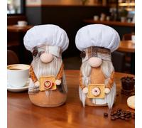 Figura decorativa de duende de café, 2 unidades, decoración de café, figuras de duendes de café, muñeco de café, figuras de gnomos, enano de café, decoración para amantes (CD)