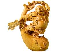 Figura decorativa de escritorio, Buda boj, manualidades, bolsa de baile, estatua de Buda Maitreya, decoración de sala de estar, templo del hogar
