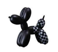Figura Decorativa De Escritorio - Estatua Artística, Perro De Resina Con Globo Moderno Para El Hogar, Adornos De Animales De Moda, Escultura Creativa De Perro Con Globo(Black)