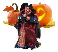 Figura decorativa de Halloween, 3,15 x 2,36 x 6,5 pulgadas Spooky Vintage Figure, Broom Accessory for Dorm Living Room Party Home Bookshelf Apartment Fireplace Porch Decor