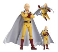 Figura decorativa de hombre de un punzón de 15 cm Saitama de PVC Figura de acción Modelo Colllectible Decoración de escritorio para el hogar y la oficina (cara reemplazable)