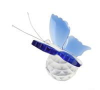 Figura decorativa de mariposa de cristal para boda y hogar, pisapapeles de vidrio hecho a mano con conexión espiritual significativa y detalles artísticos (azul)