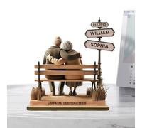 Figura decorativa de mesa para pareja, modelo de madera creciendo juntos, adorno romántico de madera, simboliza el amor duradero, novia, esposa, marido, padre, regalo para celebración de matrimonio