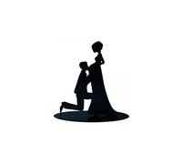 Figura Decorativa de Metal Negra para Tarta de Boda "Mujer Embarazada". Recuerdos. Decoración. Regalos Originales. Detalles de Bodas, Comuniones, Bautizos, Cumpleaños.DK