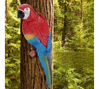 Figura Decorativa de Modelo de Loro de Simulación, Decoración de Jardín de Resina Ecológica para Familiares y Amigos, Accesorios de Fotografía, Rojo Derecho, 31cm (No. 1 Rojo a la Derecha)