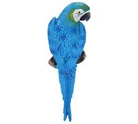 Figura Decorativa de Modelo de Loro de Simulación, Decoración de Jardín de Resina Ecológica para Familiares y Amigos, Accesorios de Fotografía, Rojo Derecho, 31cm (No. 1 Azul a la Izquierda)