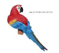Figura Decorativa de Modelo de Loro de Simulación, Decoración de Jardín de Resina Ecológica para Familiares y Amigos, Accesorios de Fotografía, Rojo Derecho, 31cm (No. 1 Rojo a la Izquierda)