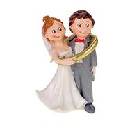 Figura decorativa de pareja con anillo de boda, 8 cm