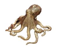 Figura decorativa de pulpo - 4,8 x 5,5 cm de latón | Escultura de animales marinos chinos, decoración de mesa coleccionable, regalo para el hogar, estantería, mesa de comedor, habitación, bar