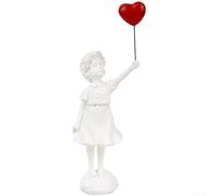 Figura decorativa de resina de niña globo para sala de estar, dormitorio u escritorio de oficina con presencia escultórica y lenguaje de diseño cohesivo (B)