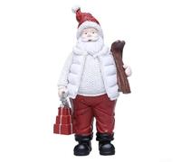 Figura decorativa de resina navideña de Papá Noel para decoración navideña que mejora el ambiente festivo y las tradiciones estacionales (D)