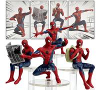 Figura Decorativa de Spider-Man de Marvel, 7-9 cm, Hecha a Mano, para Escritorio, Colección de Los Vengadores, Juguete de Regalo 4PCS