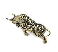 Figura decorativa de toro para escultura, estatua de toros de cobre vintage, hecha a mano de metal sólido para escultura, para decoración de estantes de oficina en casa, escritorio, arte tradicional