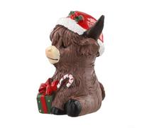 Figura decorativa de vaca, estatua de vaca de resina, decoración del hogar, idea de decoración navideña para sala de estar, dormitorio, casa de campo o cocina (002-A)