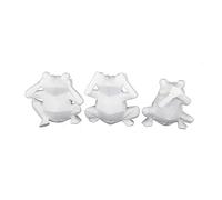 Figura Decorativa DKD Home Decor 18,5 x 13 x 17,8 cm Blanco Rana (3 Unidades)