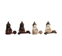 Figura Decorativa DKD Home Decor 22 x 8,2 x 23 cm Rojo Beige Buda Oriental (4 Piezas)