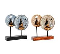 Figura Decorativa DKD Home Decor 25 x 6,7 x 25,6 cm Beige Azul Buda Oriental (2 Unidades)