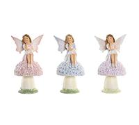 Figura Decorativa DKD Home Decor Azul Rosa Lila Hada 9,5 x 8 x 17 cm (3 Piezas)