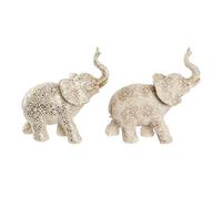Figura Decorativa DKD Home Decor Beige Dorado Elefante Colonial 25 x 11,8 x 25 cm (2 Unidades)