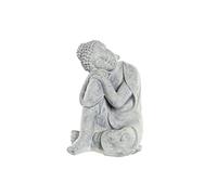 Figura Decorativa DKD Home Decor Gris Gris Claro Buda Oriental 18 x 14 x 23 cm