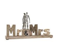 Figura Decorativa DKD Home Decor Mr & Mrs Plateado Aluminio (51 x 7,5 x 28 cm)