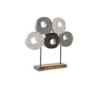 Figura Decorativa DKD Home Decor Multicolor Hierro Círculos (49 x 10 x 47 cm)