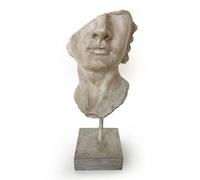 Figura Decorativa Escultura Busto Mujer Clásica Antigua Rota Resina Efecto Piedra Elegante 27 cm