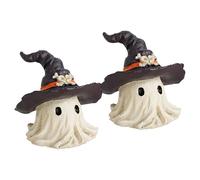 Figura Decorativa Fantasma Halloween 2 Divertidos De Resina Halloween | Decoración De Hogar Con Figuras De Fantasma Pequeñas Para Interior Hogar Salón Dormitorio Comedor Estante Escritorio