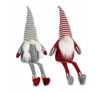 Figura Decorativa Gnomo Rojo Gris 25 x 36 x 30 cm