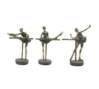 Figura Decorativa Home ESPRIT Gris Dorado Bailarina Ballet 14 x 8 x 20 cm (3 Unidades)