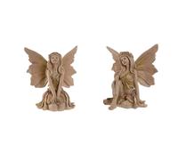 Figura Decorativa Home ESPRIT Marrón Hada 14 x 12 x 15,5 cm (2 Unidades)