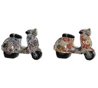 Home ESPRIT Figura Decorativa Multicolor Mediterráneo Scooter 14 x 8 x 11 cm (2 Unidades)