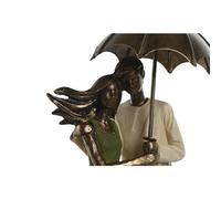 Figura Decorativa Home ESPRIT Verde Dorado Pareja 12,5 x 8 x 25,5 cm