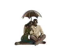 Figura Decorativa Home ESPRIT Verde Dorado Pareja 15 x 11,5 x 12 cm