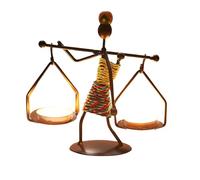 Figura decorativa multiusos, candelabro, dama africana, de hierro, adorno para repisa de chimenea o mesa de café, candelabro decorativo de hierro