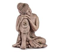 Figura Decorativa para Jardín Buda Gris Poliresina (34,5 x 54,5 x 31 cm)