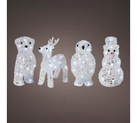 Figura decorativa para jardín lumineo 491031 navidad animales 17 x 12