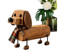 Figura decorativa para perro rústico vintage de madera para Navidad | Decoraciones de oficina Dachshund para Navidad Halloween y fiestas cuarto de baño jardín al aire libre mesa encimera