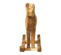 Figura decorativa rústica de caballo columpio de madera: diseño interactivo de madera premium, 16 x 6 x 19 cm, encantadora decoración de mesa para sala de estar, oficina y habitación infantil como