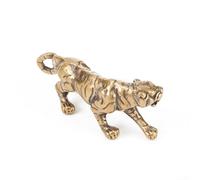 Figura decorativa vintage de latón macizo del rey de las bestias para decoración del hogar con aspecto antiguo y detalles finos