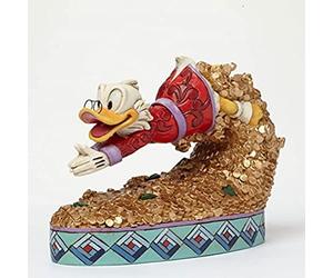 Figura del Tío Gilito nadando en dinero, Disney Traditions, para coleccionar, Enesco