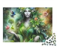Figura Diosa de la Naturaleza Puzzle de 1000 Piezas Papel para Adultos Ave Flor Relajación Familia 52x38cm/1000pcs