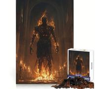 Figura en Llamas en la Catedral,Agni Rompecabezas de 1000 Piezas para Adolescentes Estimula el Pensamiento Claro Un pasatiempo Tranquilo Bordes precisos Regalo Ideal de Navidad (50x75cm)