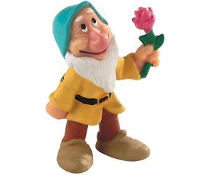 Figura Enanito Tímido Con Flor Blancanieves Y Los Siete Enanitos Disney 5,5 Cms