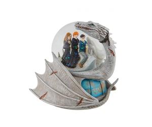 Figura enesco bola de agua decorativa harry potter dragon ucraniano harry ron y hermione