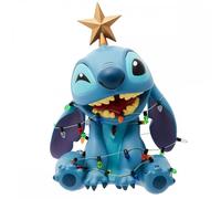 Enesco disney showcase stitch envuelto en luces de navidad, 19 cm, mul