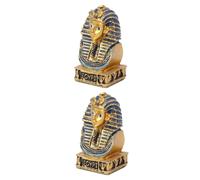 Figura Escultórica del Rey Egipcio en Resina, Estilo Retro 2 Piezas | Obsequio Decoración Temática Egipcia, para Apasionados la Historia para Escritorio y Estantería