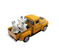 Figura Fantasma En El Camión - Figura Decorativa Juguetona De Halloween, Miniatura De Camión Vintage con Espíritu, Acento ' Creativo para El Otoño | Decoración De Mesa para La S