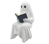Figura Fantasma Halloween - Resina, Lindo Lectura Fantasma Lámpara, Tema Misterioso | Halloween Ornament Kids, Mesa Maestro De Mesa Decorativa Para Oficinas De Sala Dormitorio